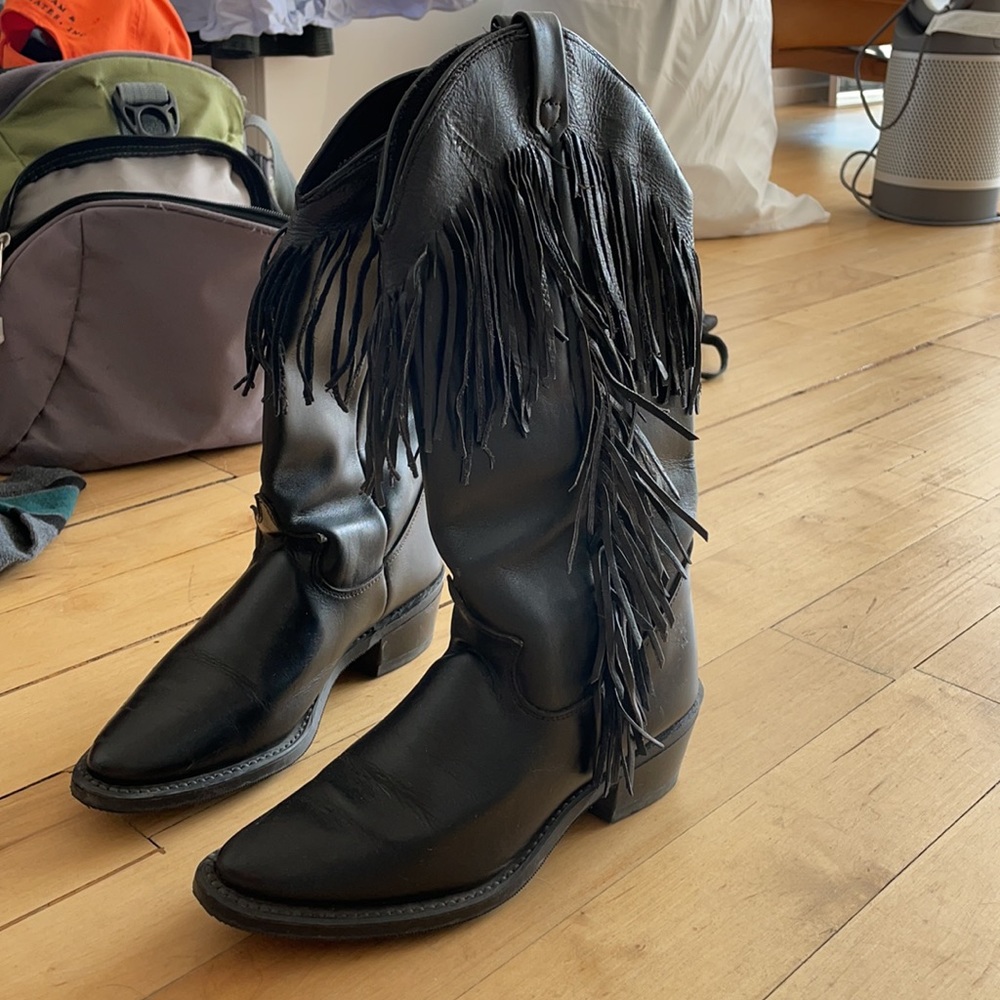Fringe cowboy boots